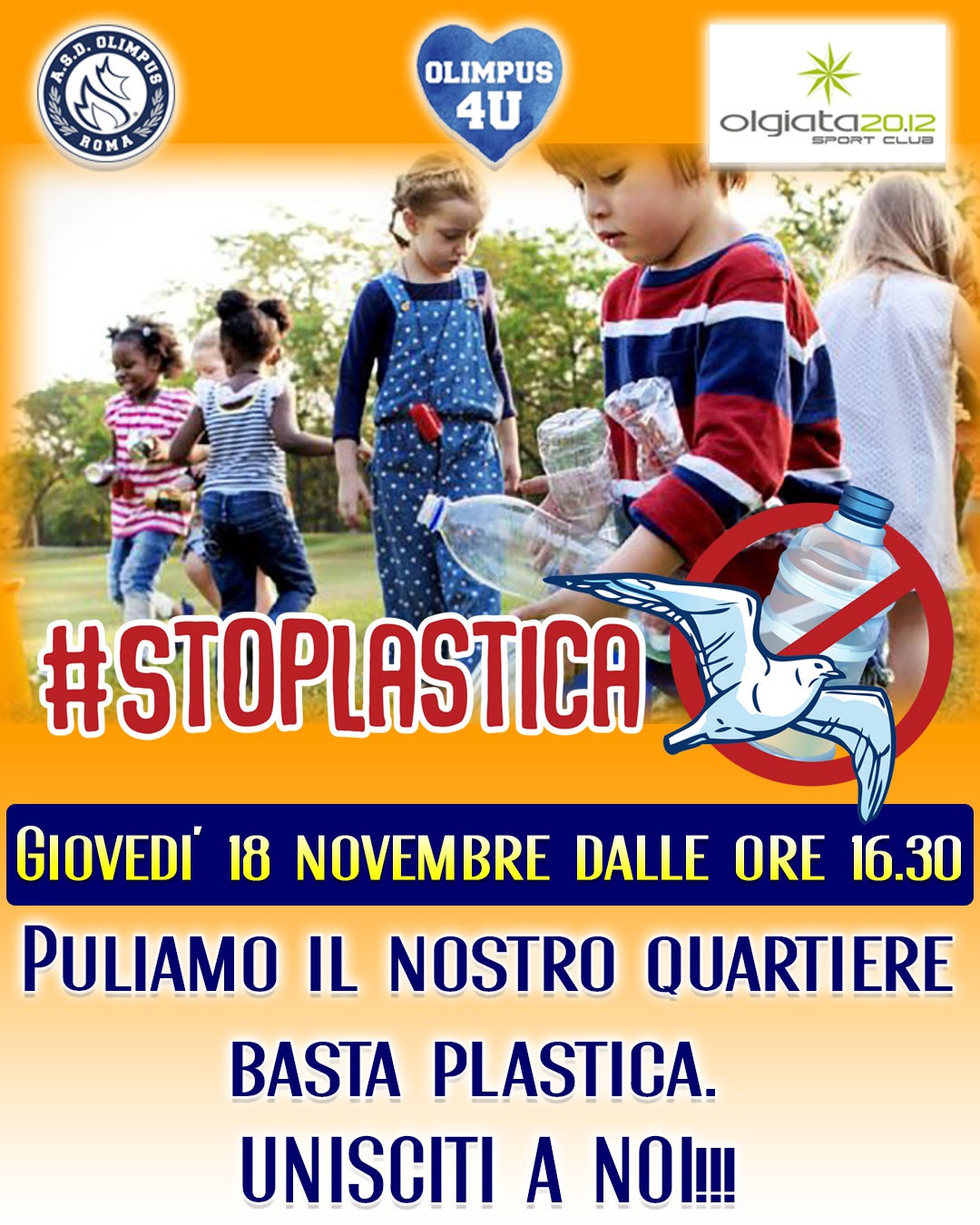 La Scuola calcio Olimpus Roma dice #stoplastica 