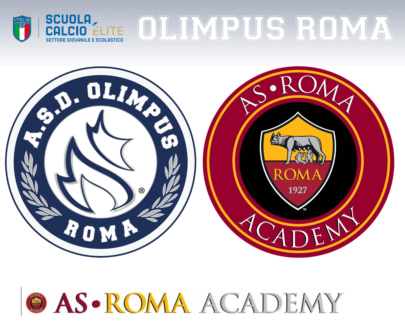 L’Olimpus Roma diventa AS Roma Academy: il comunicato stampa   