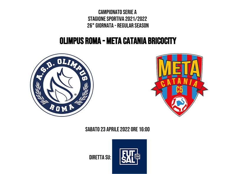 La cartella stampa della ventiseiesima giornata: Olimpus Roma - Meta Catania Bricocity